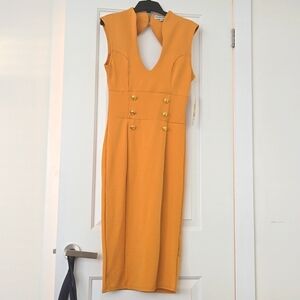 Mustard midi dress